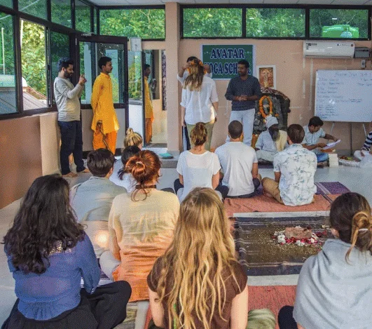 Yoga hall at Avatar Yoga School