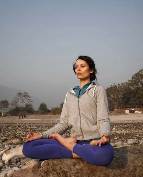 Group meditation session at Avatar Yoga School, Rishikesh