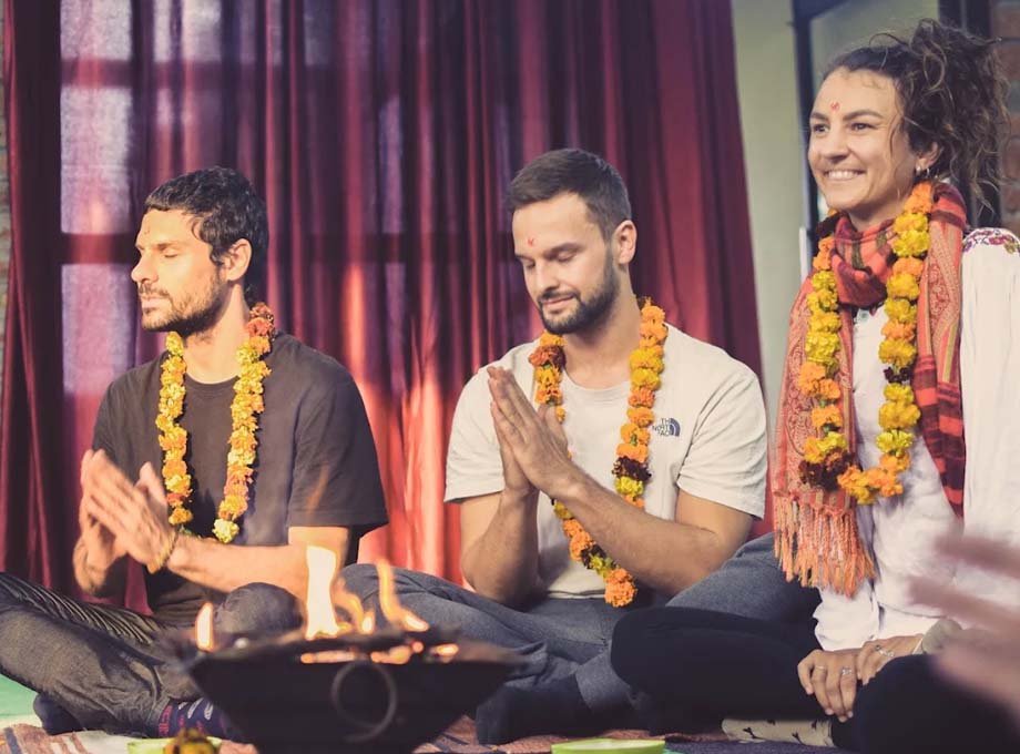 Group of 200 hour yoga teacher training students at Avatar Yoga School