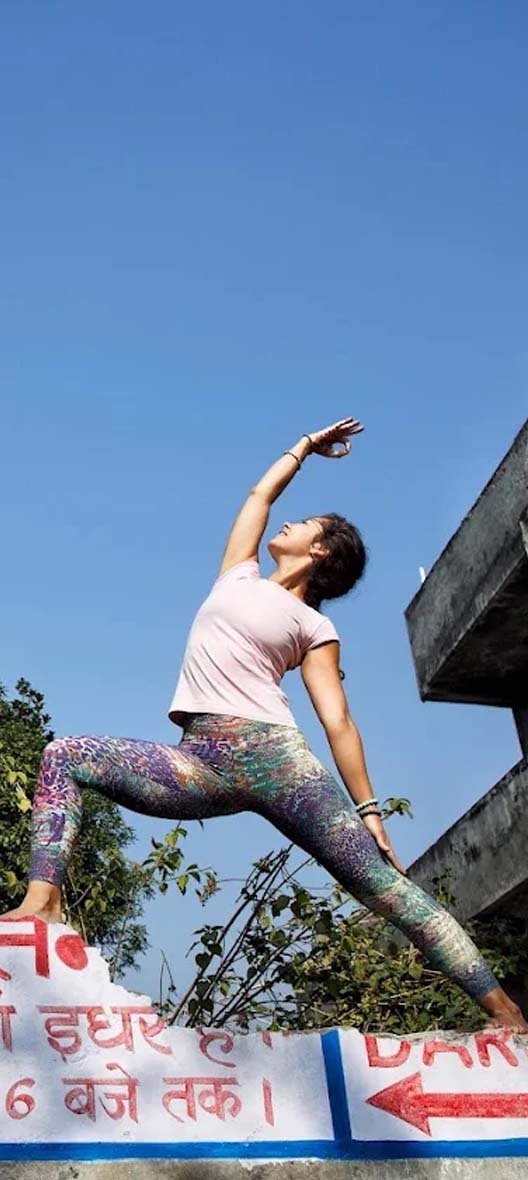 Students practising yoga during the 200 hour yoga teacher training at Avatar Yoga School in Rishikesh