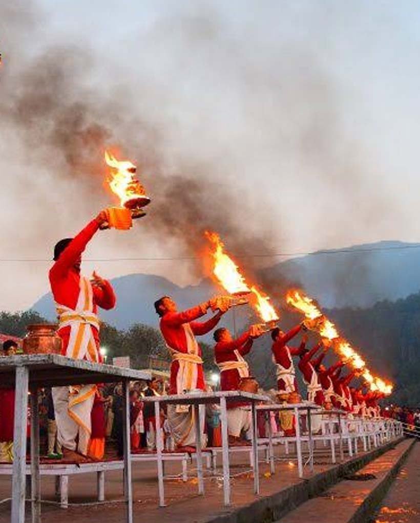 Evening Ganga aarti at Rishikesh